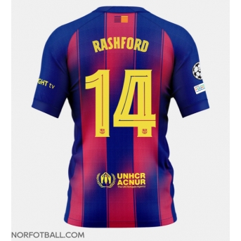 Billige Fotballdrakt Barcelona Marcus Rashford #14 Replika Hjemmedrakt 2025-26 Kortermet